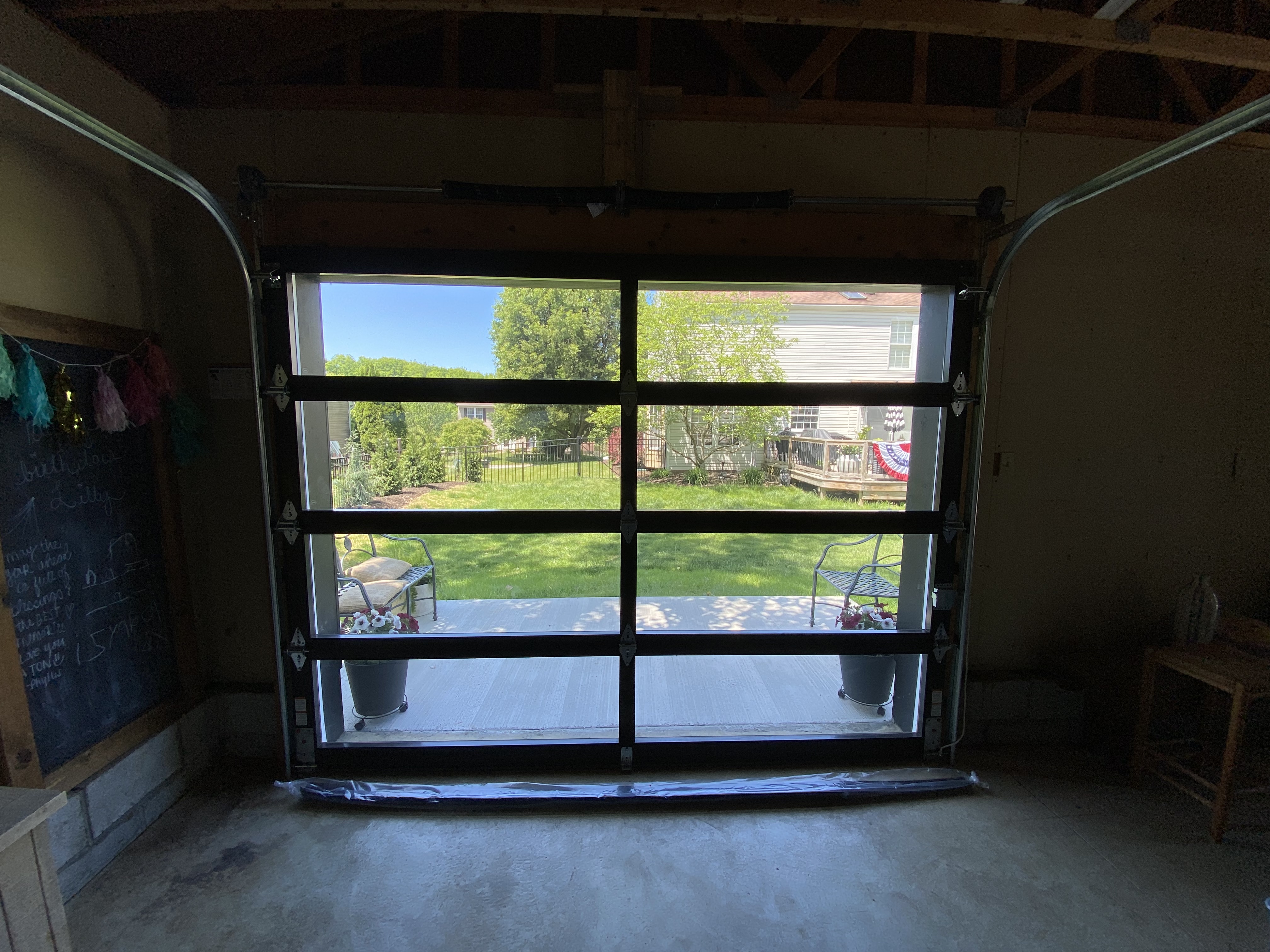 New beautiful garage door install for  pool house