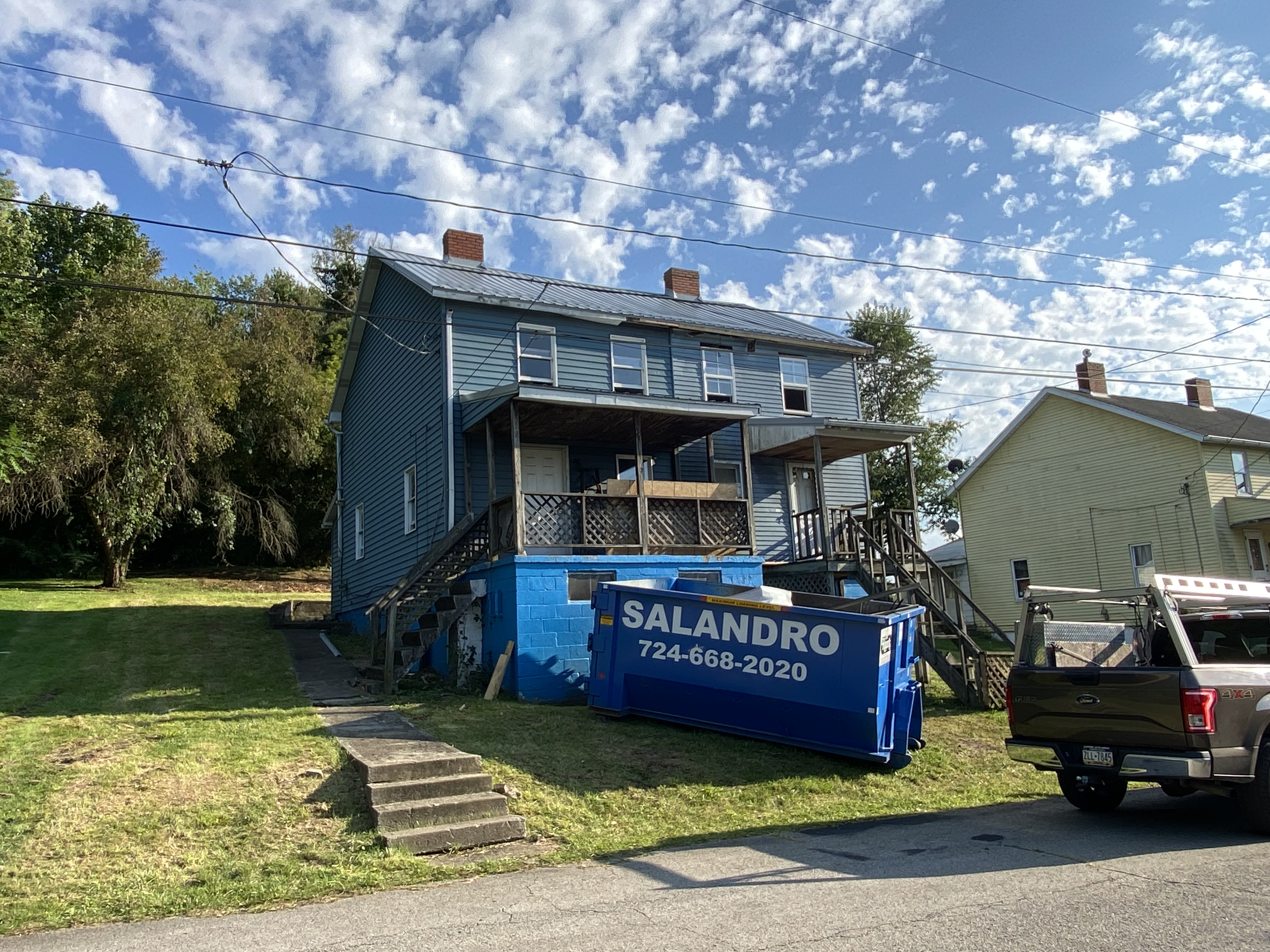 Metal roof install for this 2 story home