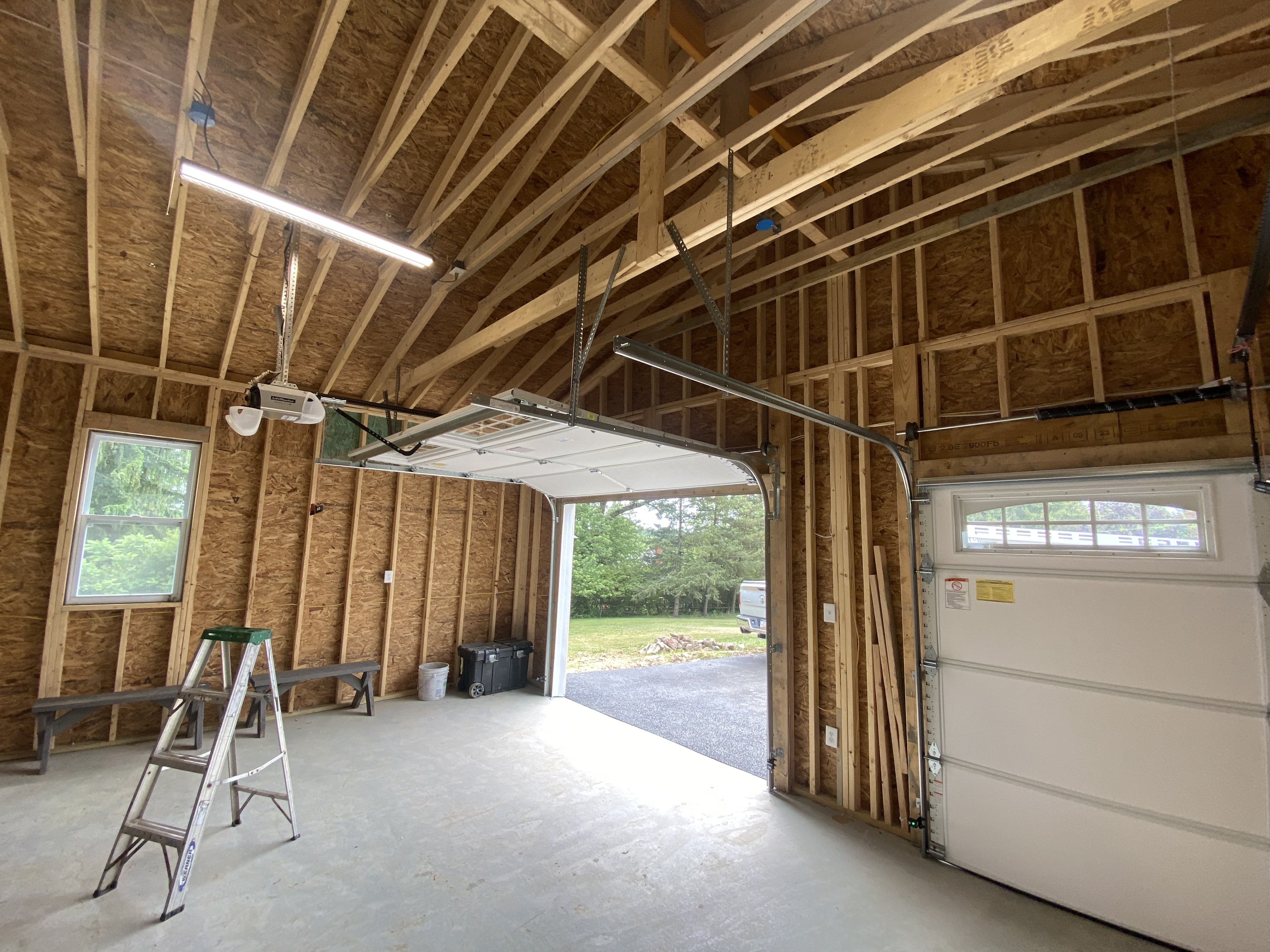 New garage doors and opener install for the new construction project