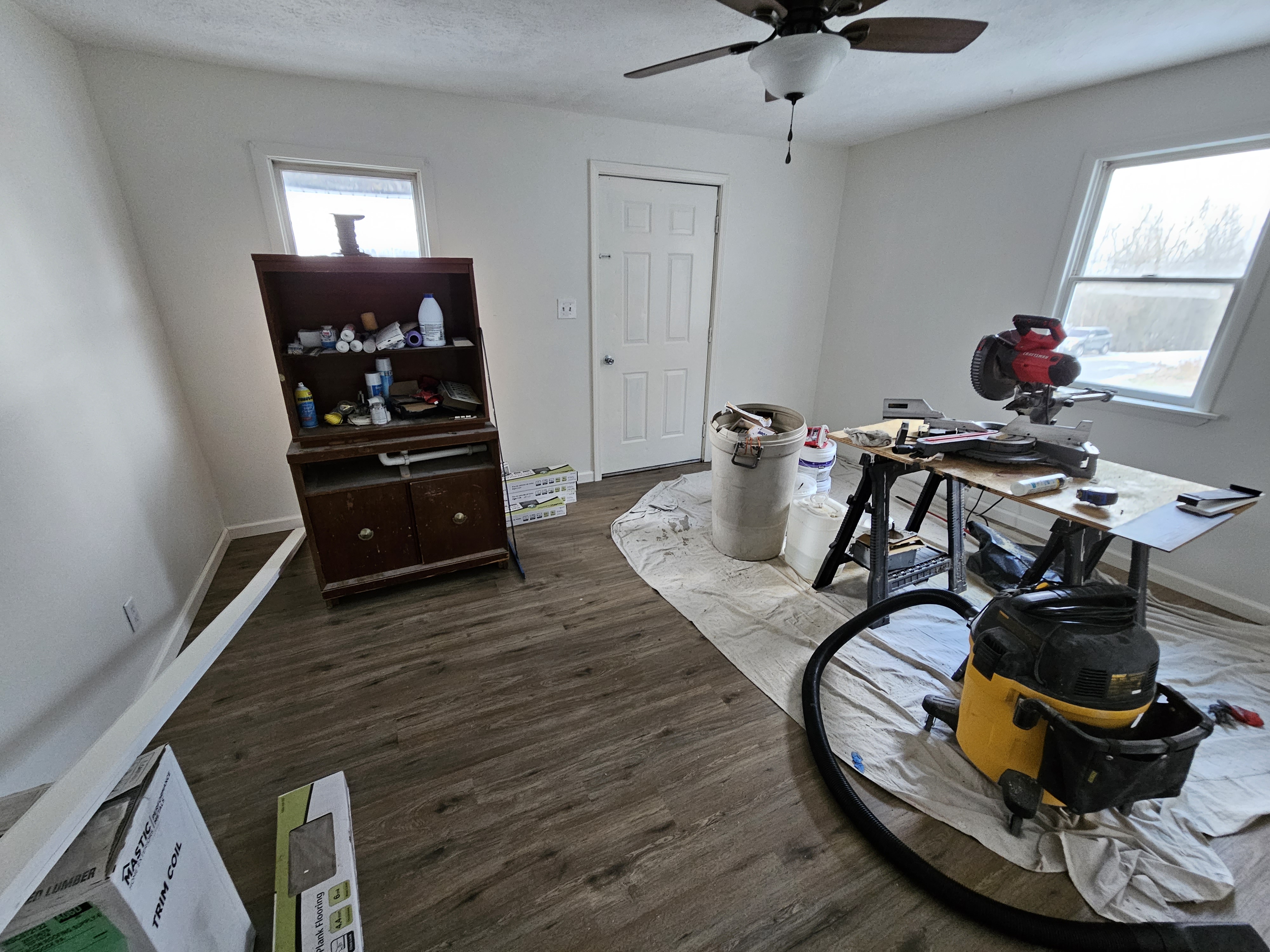 New LVT floring install and freshly painted walls